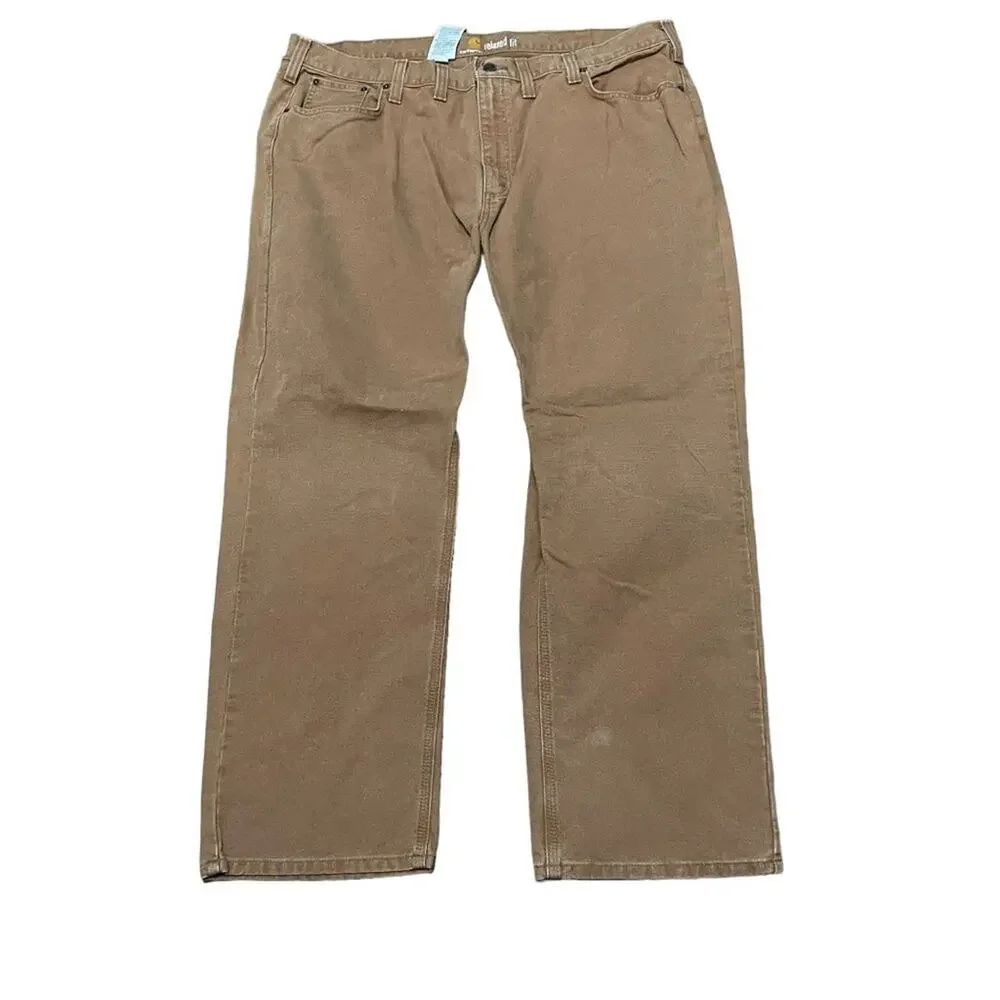 Carhartt 100096 Weathered Duck 5-Pocket Relaxed Fit Pant 44 x 30 Carhartt Brown